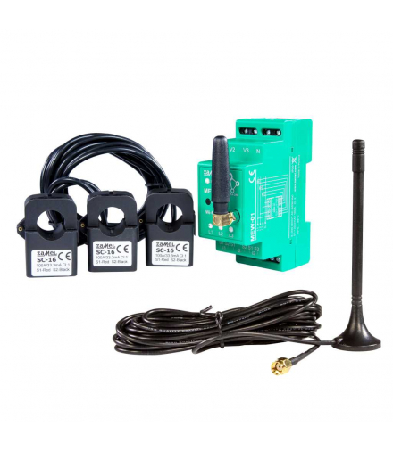 Monitor energii elektrycznej WiFi 3F+N z anteną zewnętrzną MEW-01/ANT