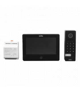 JEDNORODZINNY DWUŻYŁOWY ZESTAW WIDEO DOMOFONOWY Z CZYTNIKIEM RFID I SZYFRATOREM CZARNY - SERIA 200 VP-209ICSPB-B