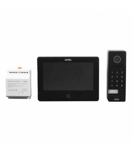 JEDNORODZINNY DWUŻYŁOWY ZESTAW WIDEO DOMOFONOWY Z CZYTNIKIEM RFID I SZYFRATOREM CZARNY - SERIA 200 VP-209ICSPB-B