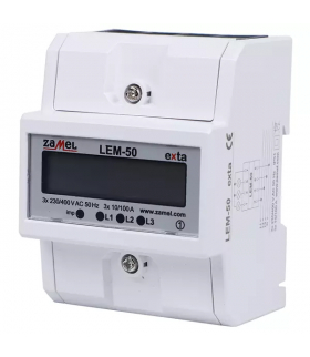 LICZNIK ENERGII ELEKTRYCZNEJ 3-FAZOWY LCD 100 A, 4-MOD LEM-50