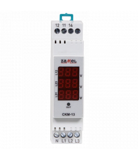 CZUJNIK KOLEJNOŚCI I ZANIKU FAZ Z WSKAŹNIKIEM NAPIĘCIA, CYFROWY, TRUE RMS, 3x230V AC CKM-13