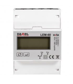 LICZNIK ENERGII ELEKTRYCZNEJ 3-FAZOWY Z POMIAREM BEZPOŚREDNIM DO 100 A I KOMUNIKACJĄ MODBUS LEM-60